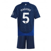 Camisa de time de futebol Manchester United Harry Maguire #5 Replicas 2º Equipamento Infantil 2024-25 Manga Curta (+ Calças curtas)